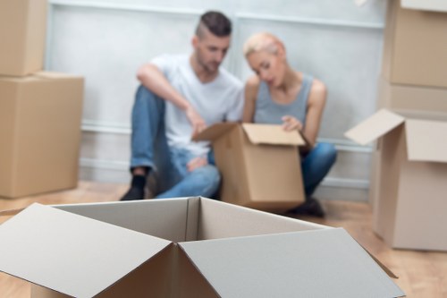 Organized moving day setup with boxes and room-by-room unpacking in Shepherdsbush
