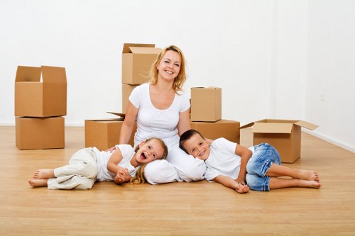 Local movers coordinating access and loading for an office move